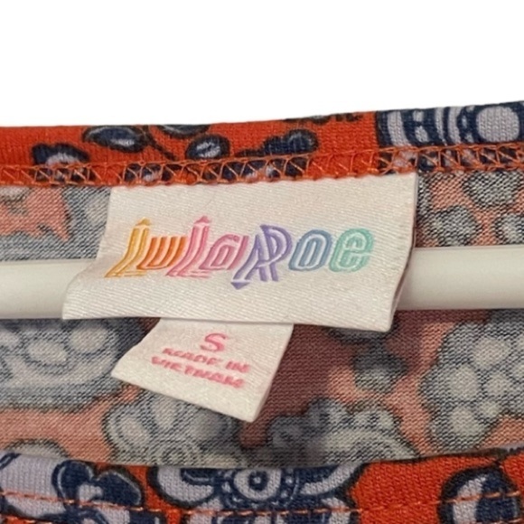 LulaRoe Size Small High Low Irma Shirt 70s Orange Floral Paisley - Picture 3 of 4